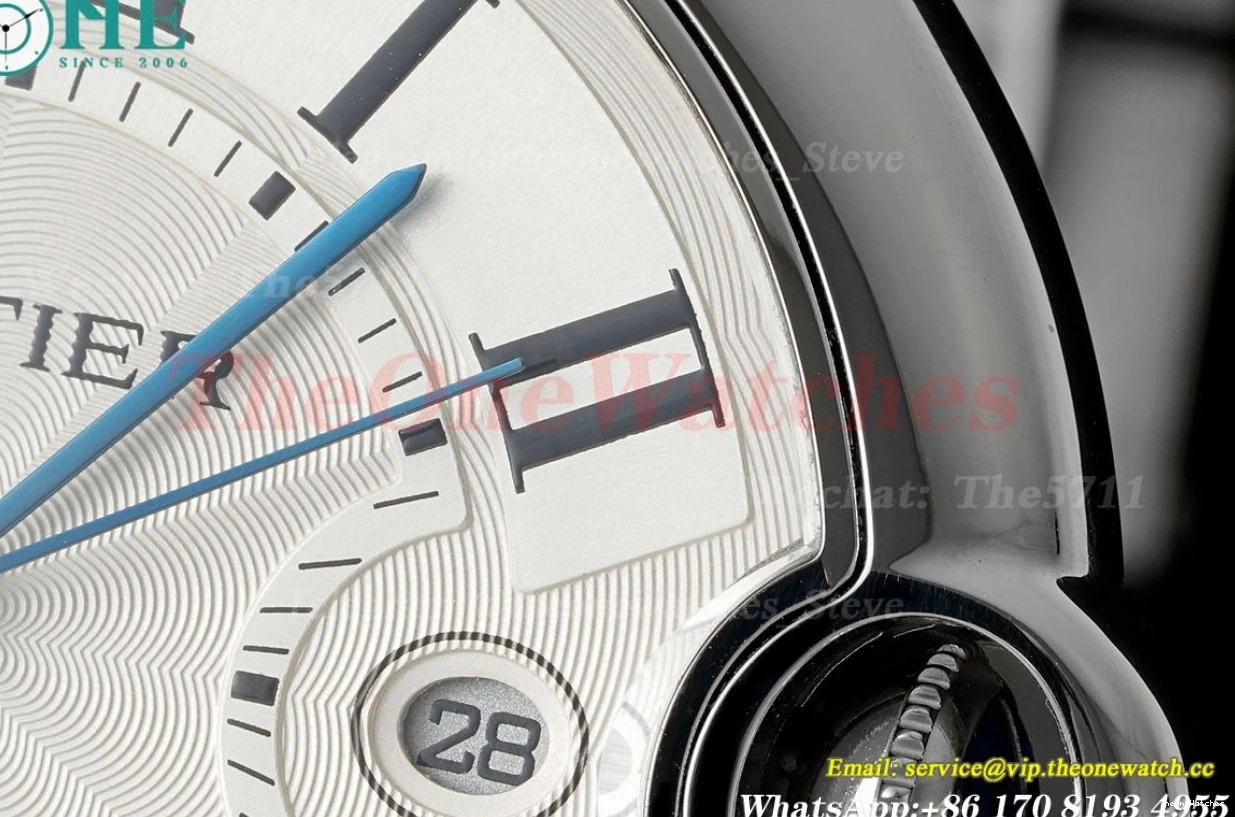 Dial White SS 42mm AF De Ballon Cartier Bleu SS A2824 1219